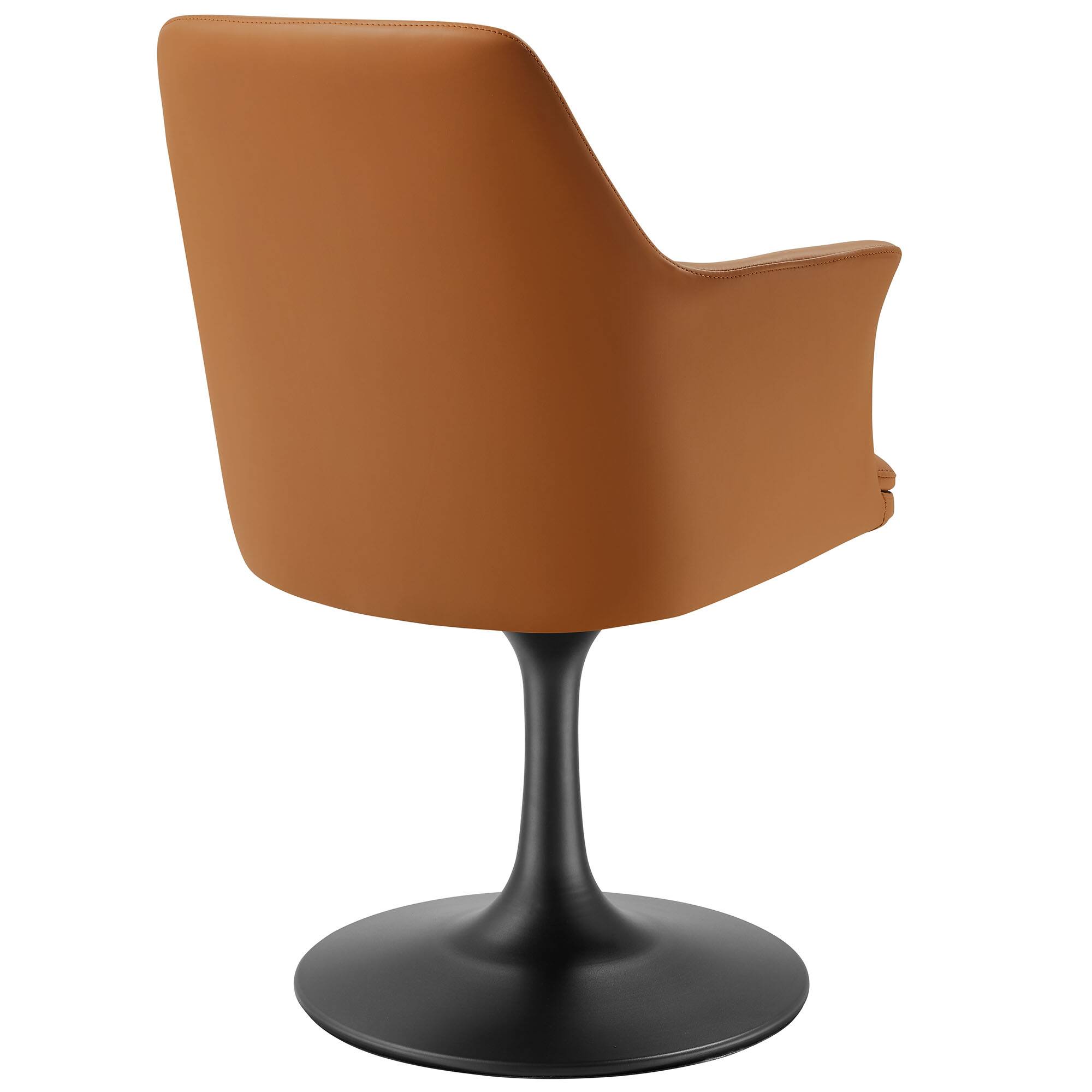Alt View 4. Modway - Lippa Swivel Dining Armchair - Black Tan.