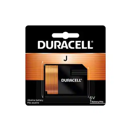 DURACELL J
Alkaline battery
Pile alcaline
6V
1 Battery/Pile