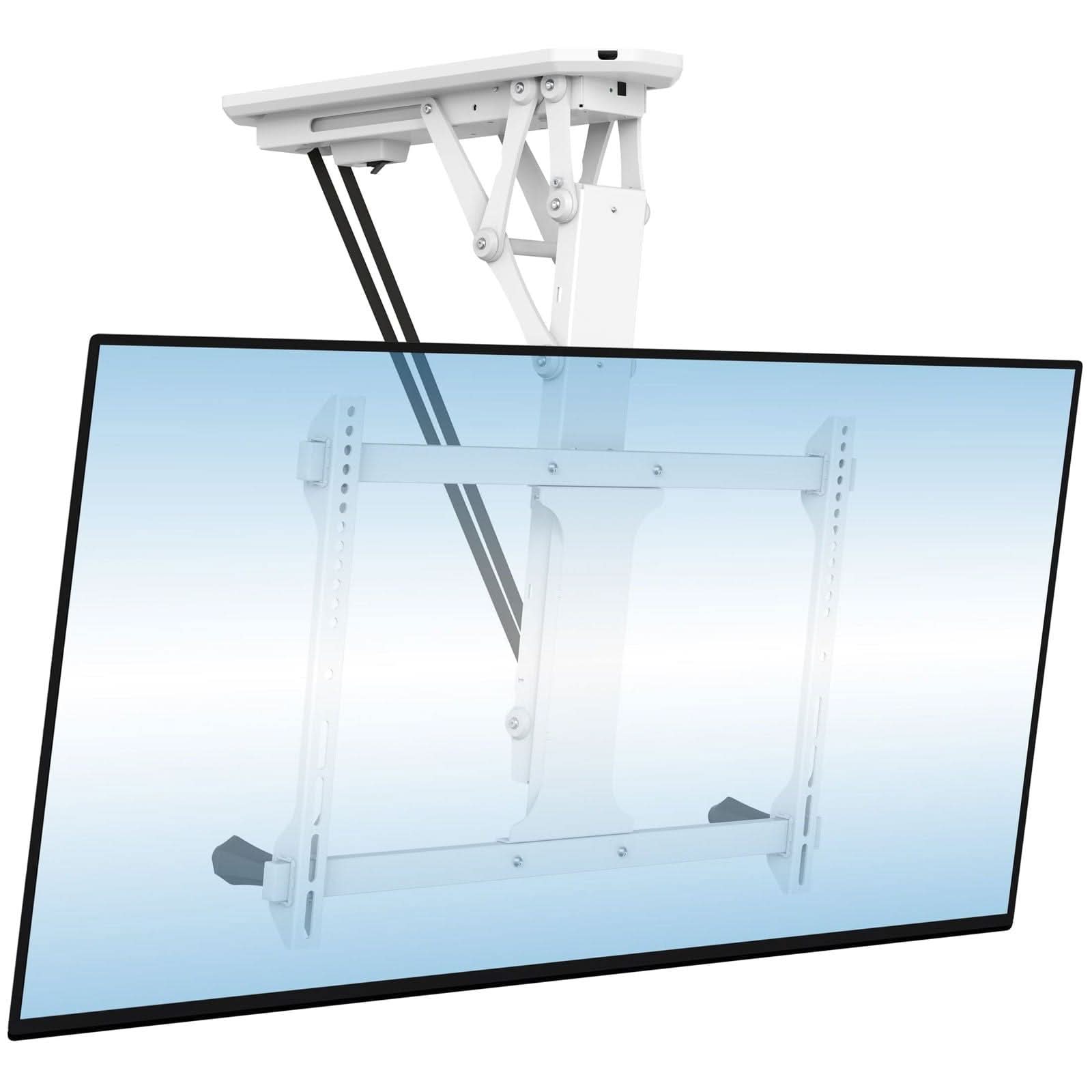 Alt View 6. Mount-It! - Motorized Ceiling TV Mount with Remote & App for 32” – 70” TVs, White - White.