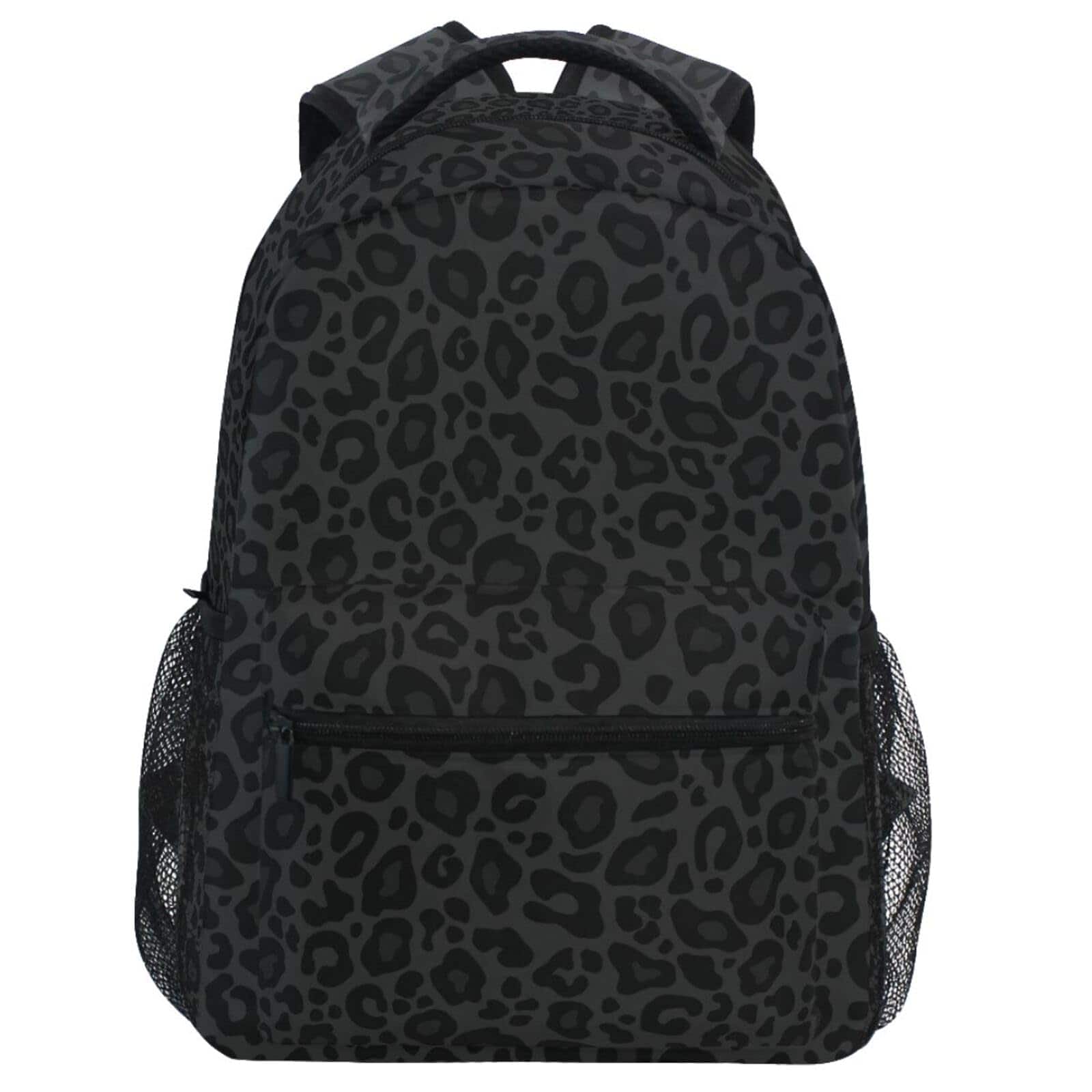 Live At Space - Black Leopard Backpack Animal Skin Print Bookbag Daypack Travel Hiking Camping School Laptop Bag - Multi Pattern 2