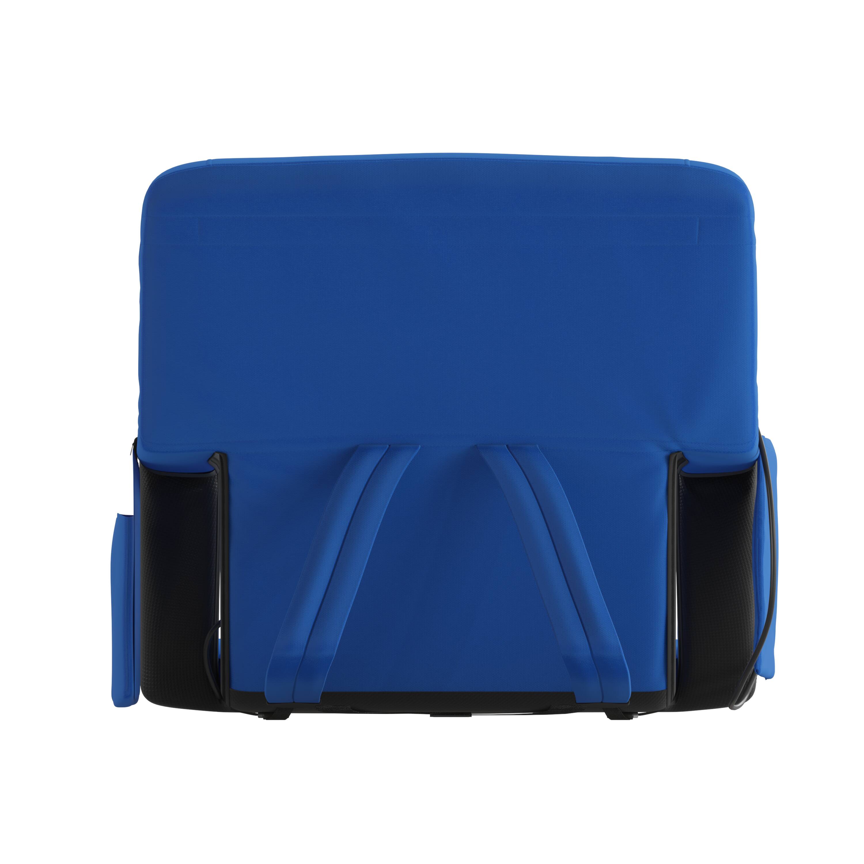 Alt View 8. Emma + Oliver - Foldable Reclining Stadium Chair with Backpack Straps and Heated Seat - Blue.