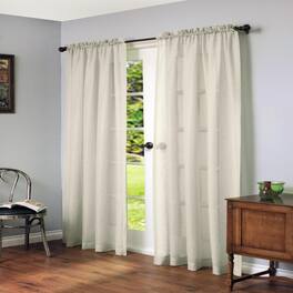 Commonwealth Home Fashions - Commonwealth Cote d'Azur/Cote d'Azure Rod Pocket Dressing Window Curtain Panel - 56x84" - Ivory