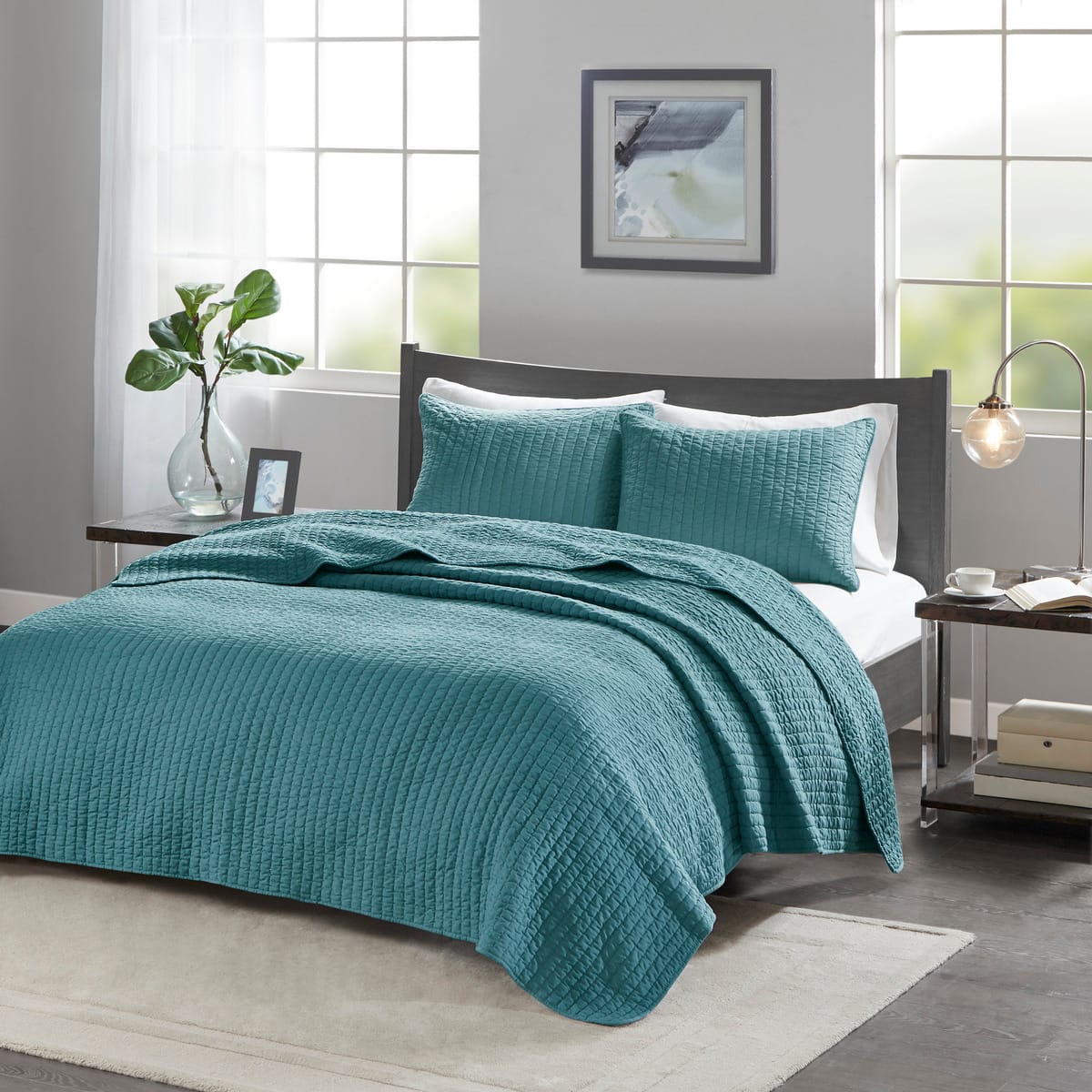 TinyHomie - 3 Piece Quilt Set Full/Queen - Teal