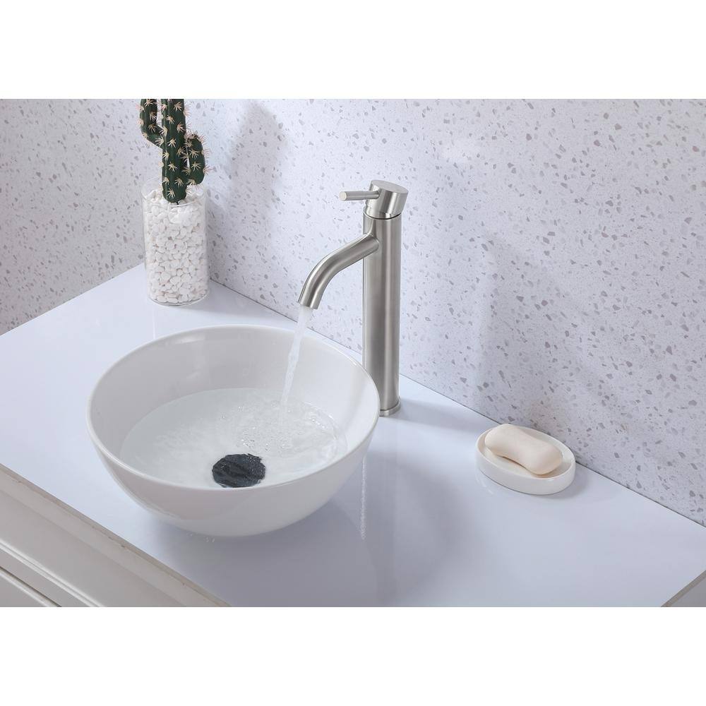 Alt View 7. Elegant Kitchen and Bath - Victor Single Hole Single Handle Bathroom Faucet in Brushed Nickel - Brushed Nickel.