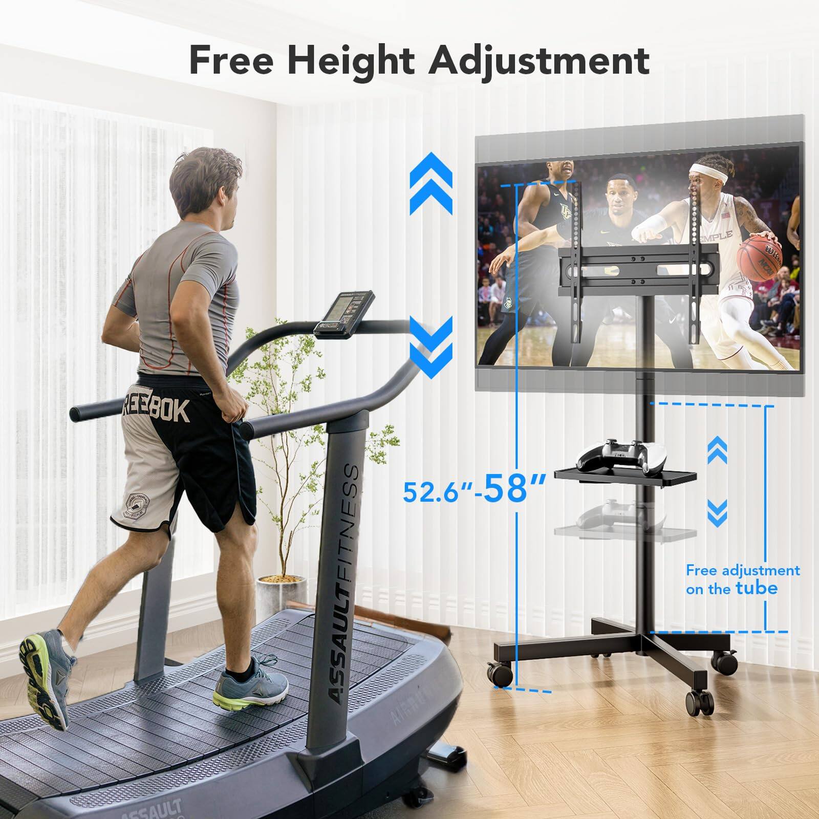 Free Height Adjustment

52.6" - 58"

Free adjustment on the tube