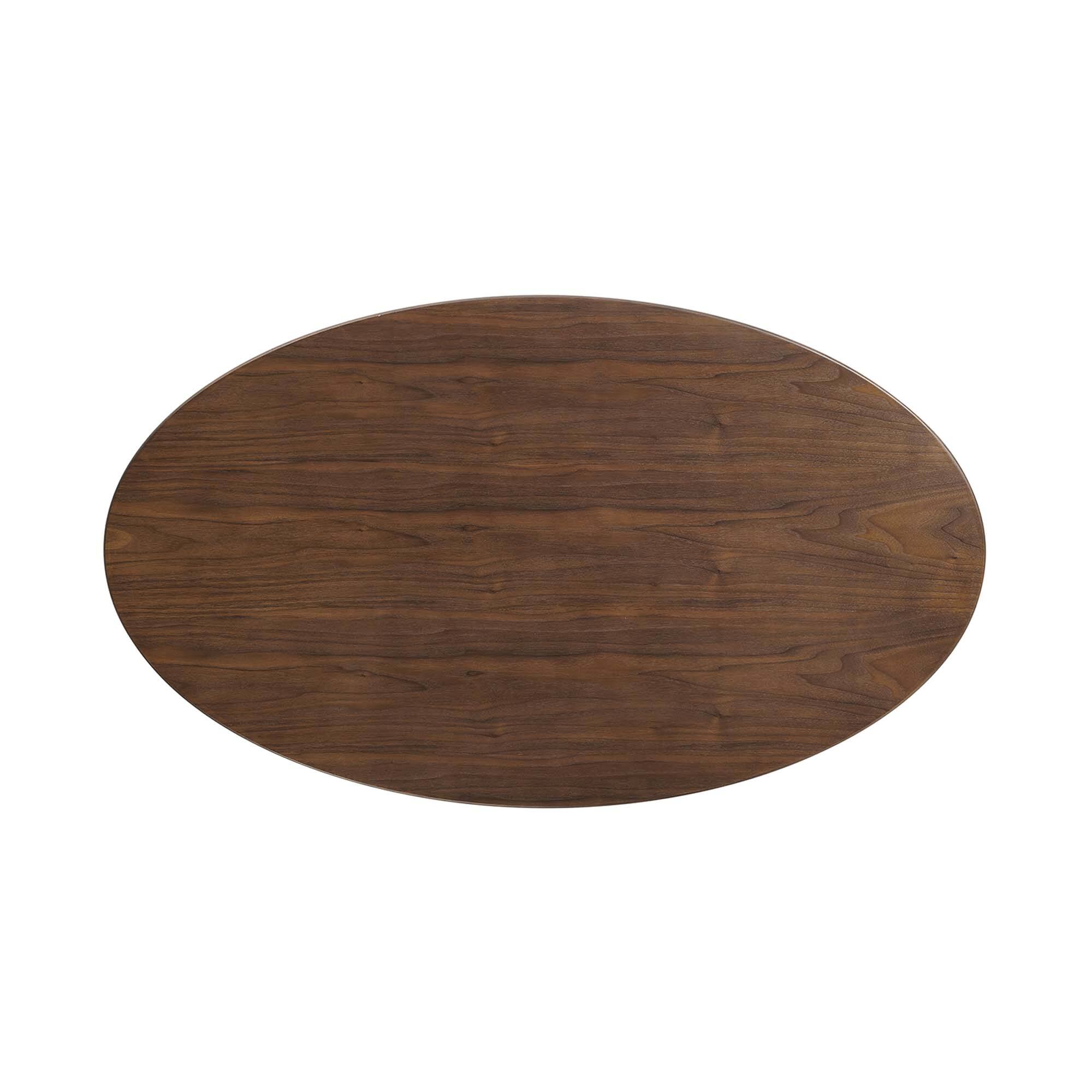 Alt View 3. Modway - Lippa Oval Wood Coffee Table - Black Walnut.