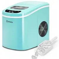 Costway - Portable Compact Electric Ice Maker Machine Mini Cube 26lb/Day - Mint Green - Front_Zoom