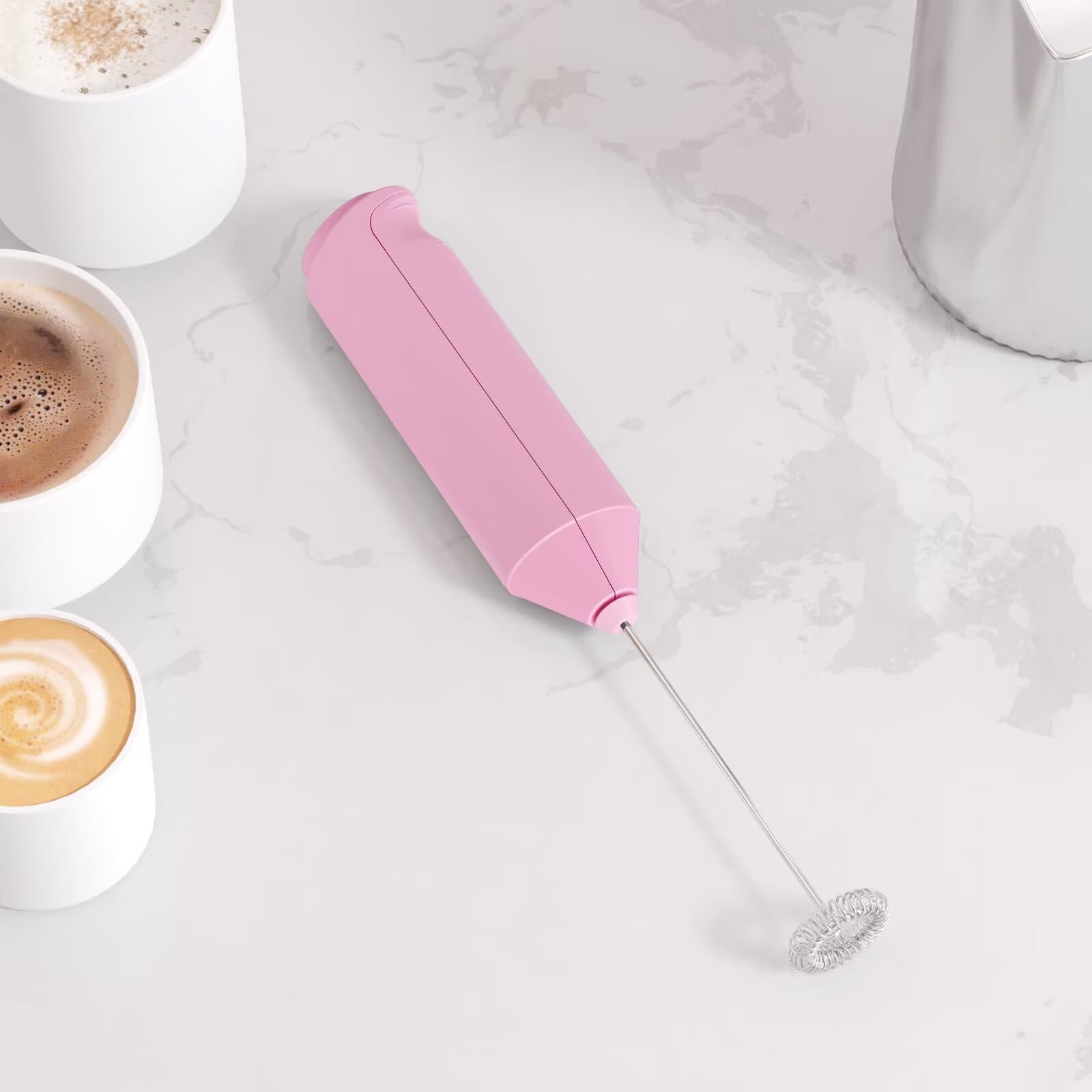 Tooloton - Handheld Milk Frother, Mini Foam Maker for Coffee, Matcha and Hot Chocolate, Stand Not Included - Pink