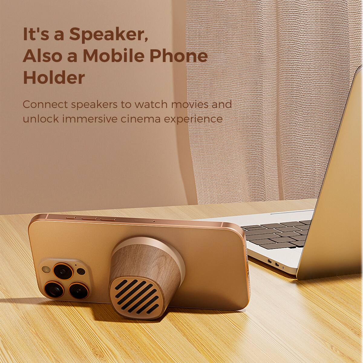 It's a Speaker, Also a Mobile Phone Holder. Connect speakers to watch movies and unlock immersive cinema experience.