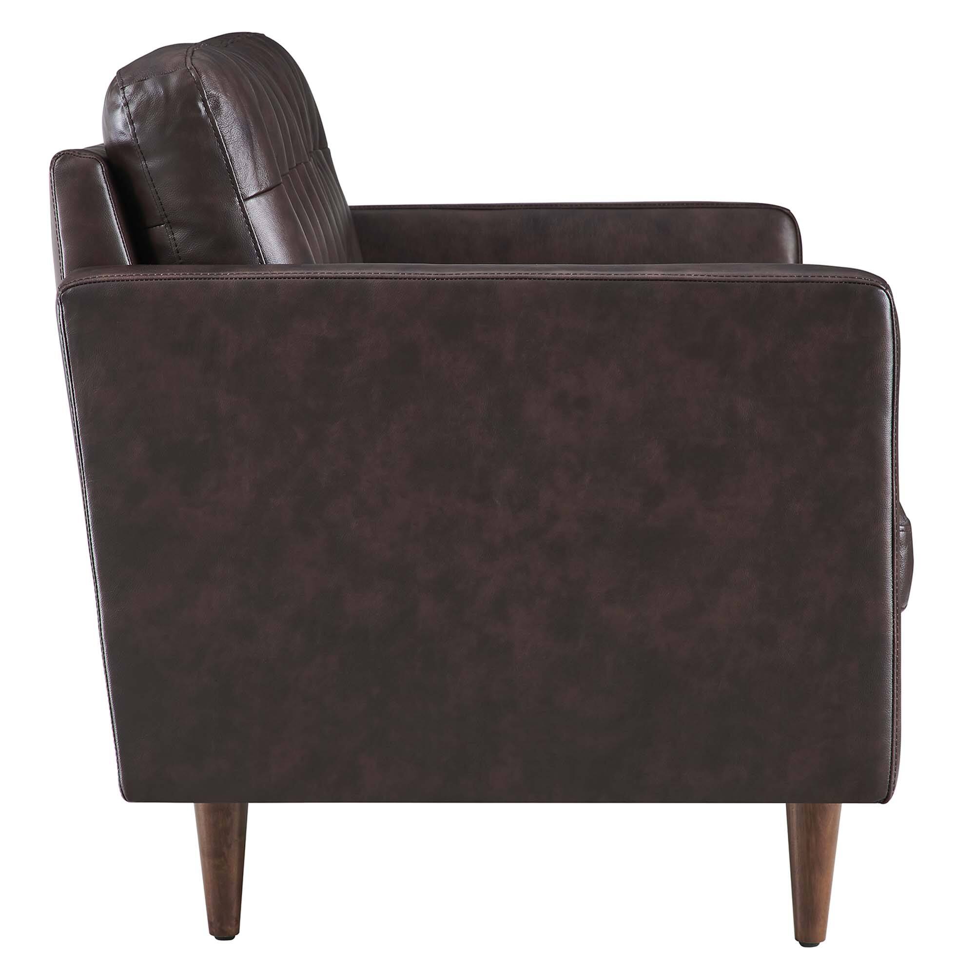 Alt View 1. Modway - Exalt Tufted Leather Sofa by Modway - Brown.