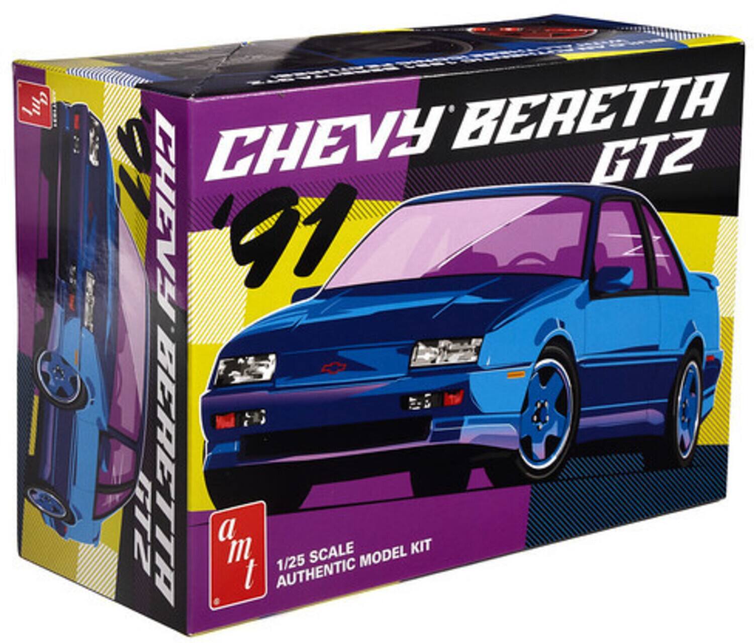 CHEVY BERETTA GTZ '91  
1/25 SCALE MODEL KIT  
AUTHENTIC  
a m t