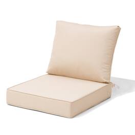 Crestlive Products - 24x24 Inch Water-Resistant Deep Seat Outdoor Replacement Cushions - Beige