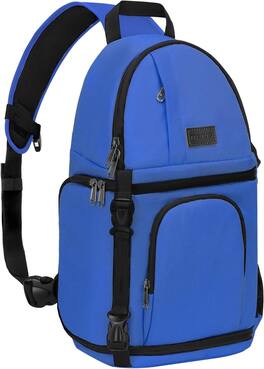 mosiso - Camera Sling Bag Shockproof Photography Camera Backpack with Tripod Holder & Removable Modular Inserts - Royal Blue