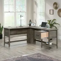Sauder - Summit Station L-Desk - Pebble Pine - Front_Zoom