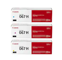 Canon - 067H / 067 High Yield Toner Set 3 Color Cartridges Cyan Magenta Yellow