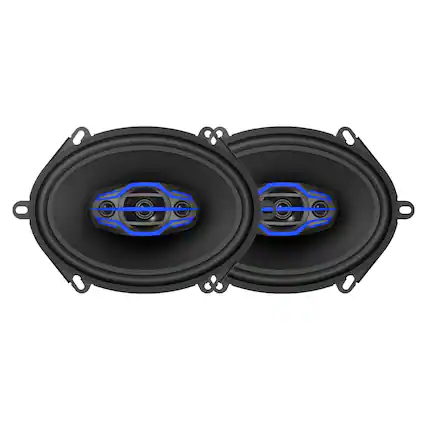 Front. Jensen - Jensen JS6804 6x8" 4-Way Car Speakers Pair | 320W Peak | 35mm Mylar Balanced Dome Midrange | Two 15mm Piezo Tweeters - Black.