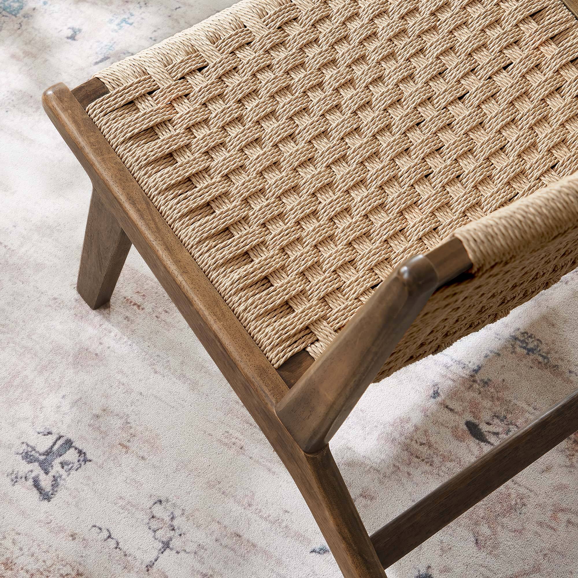 Alt View 1. Modway - Saoirse Woven Rope Wood Accent Lounge Chair by Modway - Walnut Natural.