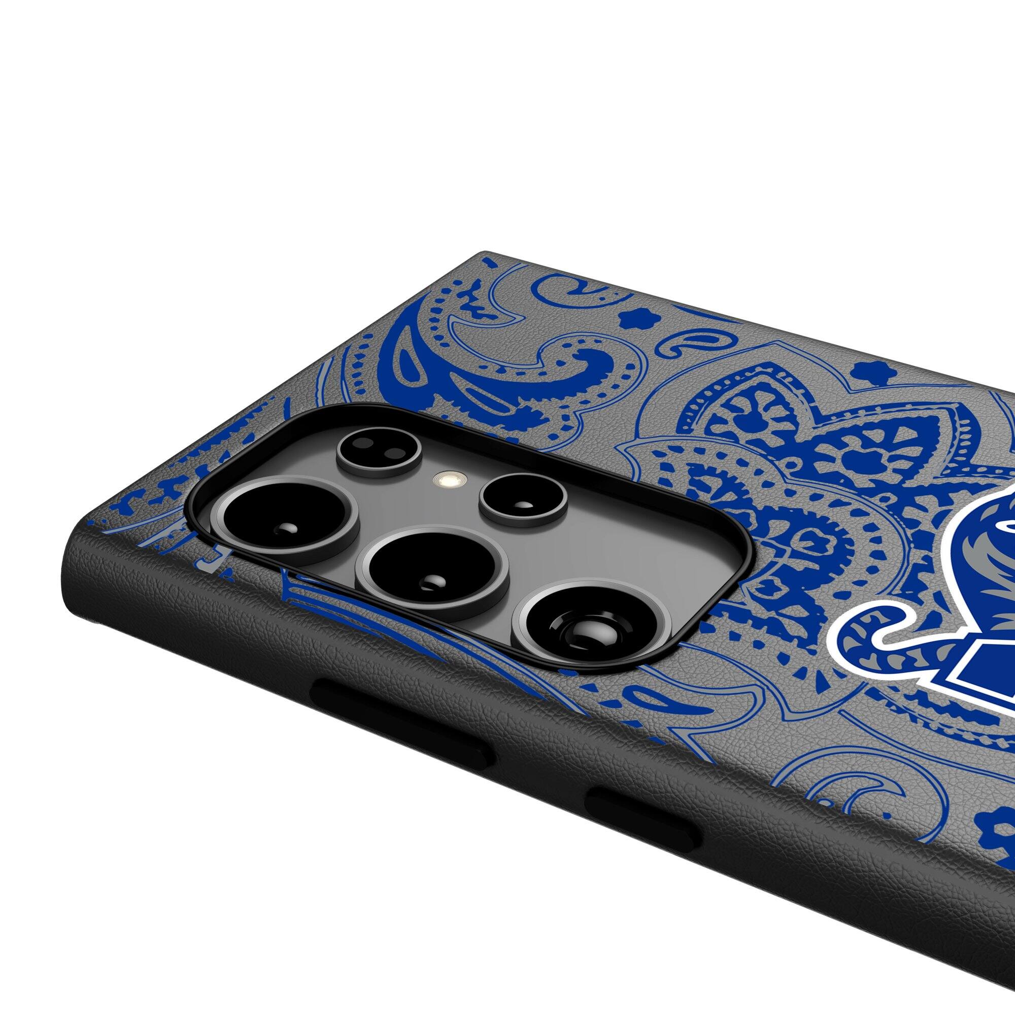 Alt View 3. Keyscaper - Memphis Tigers Paisley Galaxy Magnetic Bump Case - S25 - Black.