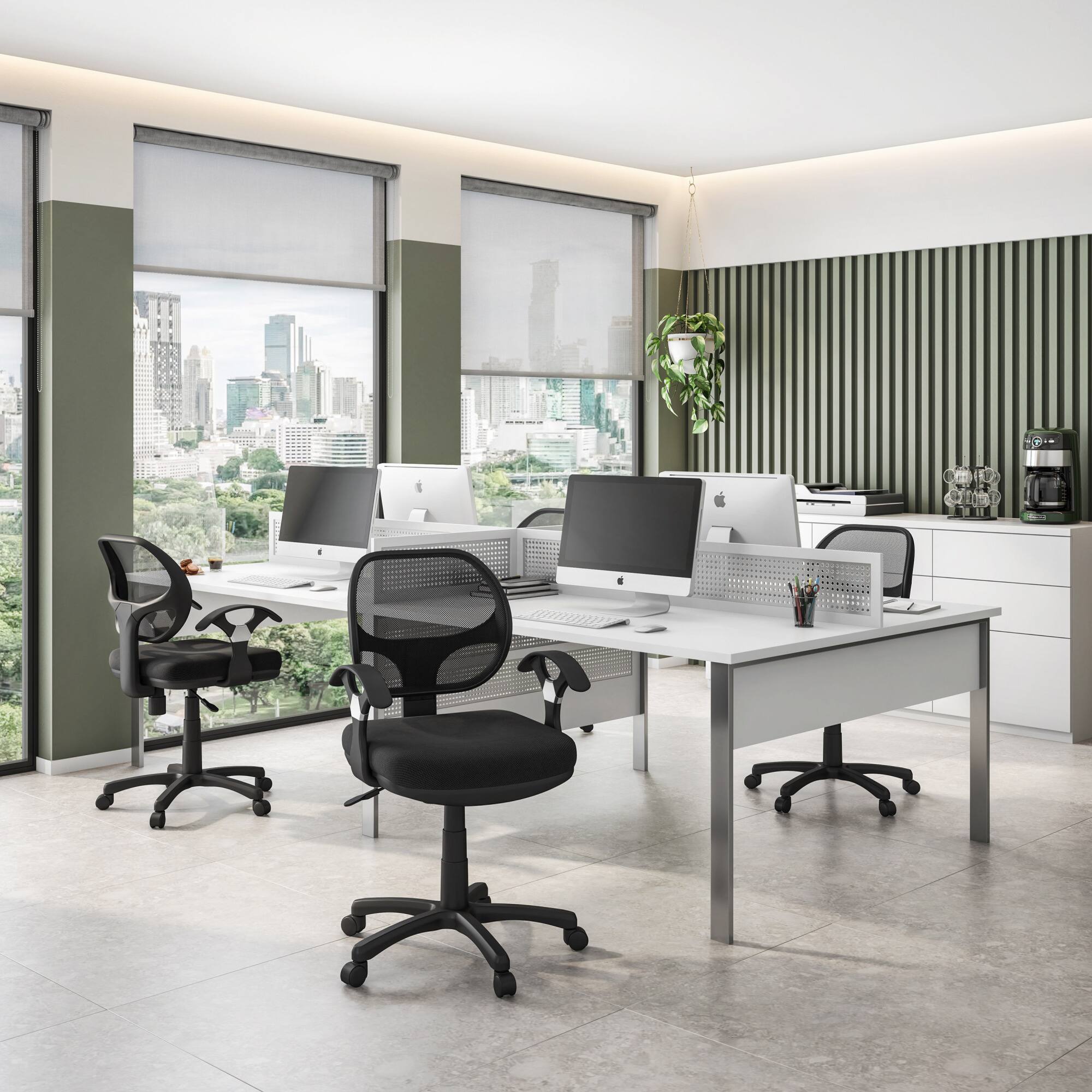 Front. GOODSILO - Ergonomic Midback Mesh Office Chair with Adjustable Height and Reclining Feature - Black.