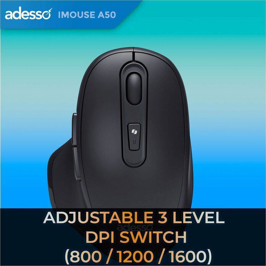 adesso IMOUSE A50  
ADJUSTABLE 3 LEVEL DPI SWITCH (800 / 1200 / 1600)