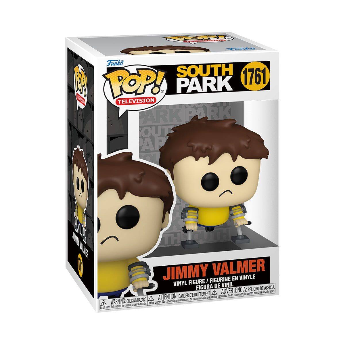Sure, here is the corrected and grouped text from the image:

---

**Funko**

**POP!**

**TELEVISION**

**SOUTH PARK**

**1761**

**JIMMY VALMER**

**VINYL FIGURE / FIGURINE EN VINYLE / FIGURA DE VINIL / FIGURA DE VINIL**

**ADVERTENCIA: PELIGRO DE ASFIXIA memors a x m D'TOUFFEMENT adecuado port aole DANGER pequentes V a HADARO A ATTENTION: - entorts d nons o mos Partes WARNING: CHOKING Pettes pices Se conviert D nide under 30 norths M subble 1 Smal pars**

**WARNING: CHOKING HAZARD - Small parts. Not for children under 3 years.**

---

This text is from the packaging of a Funko Pop! vinyl figure from the South Park series, featuring Jimmy Valmer.