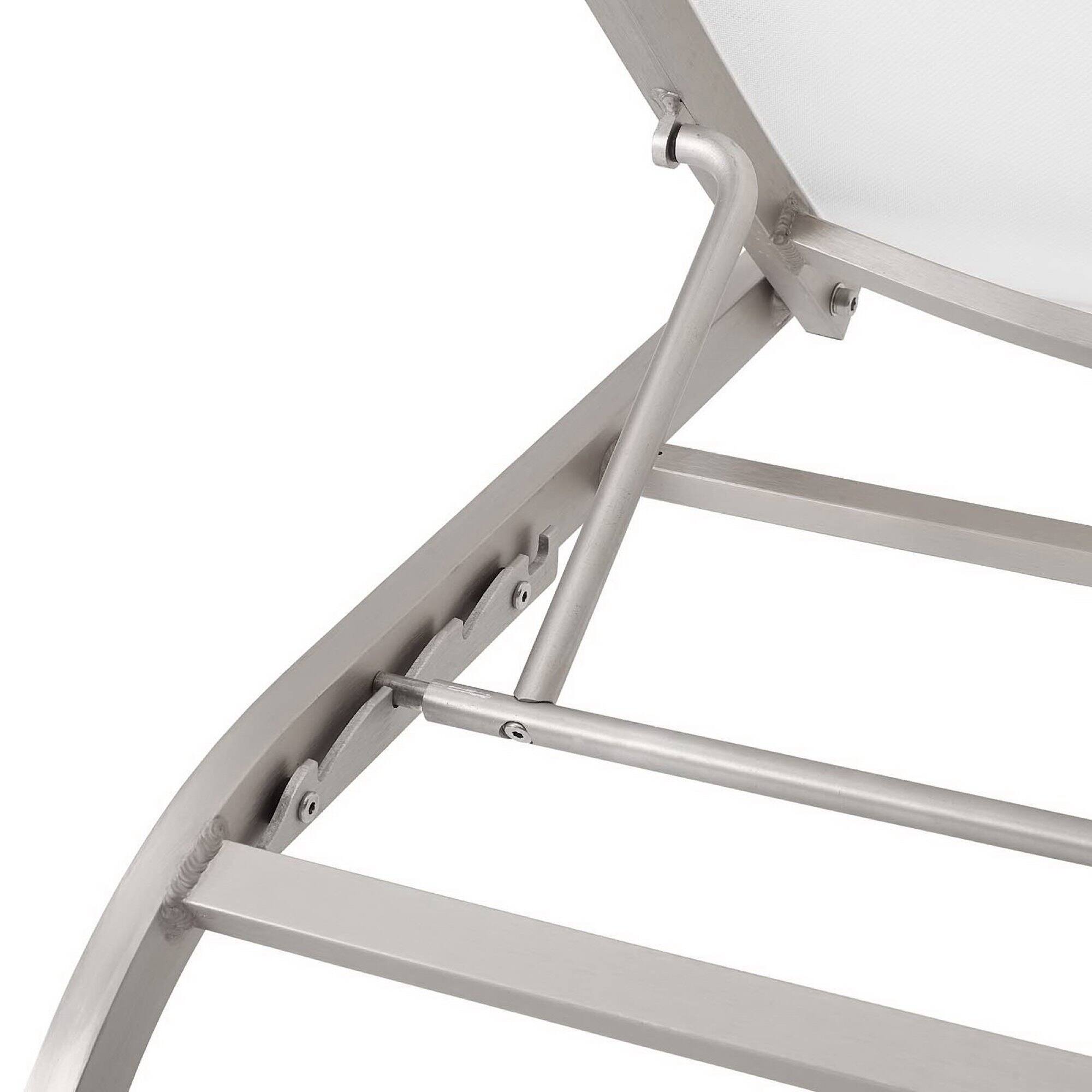 Alt View 2. Modway - Savannah Mesh Chaise Outdoor Patio Aluminum Lounge Chair by Modway - White.