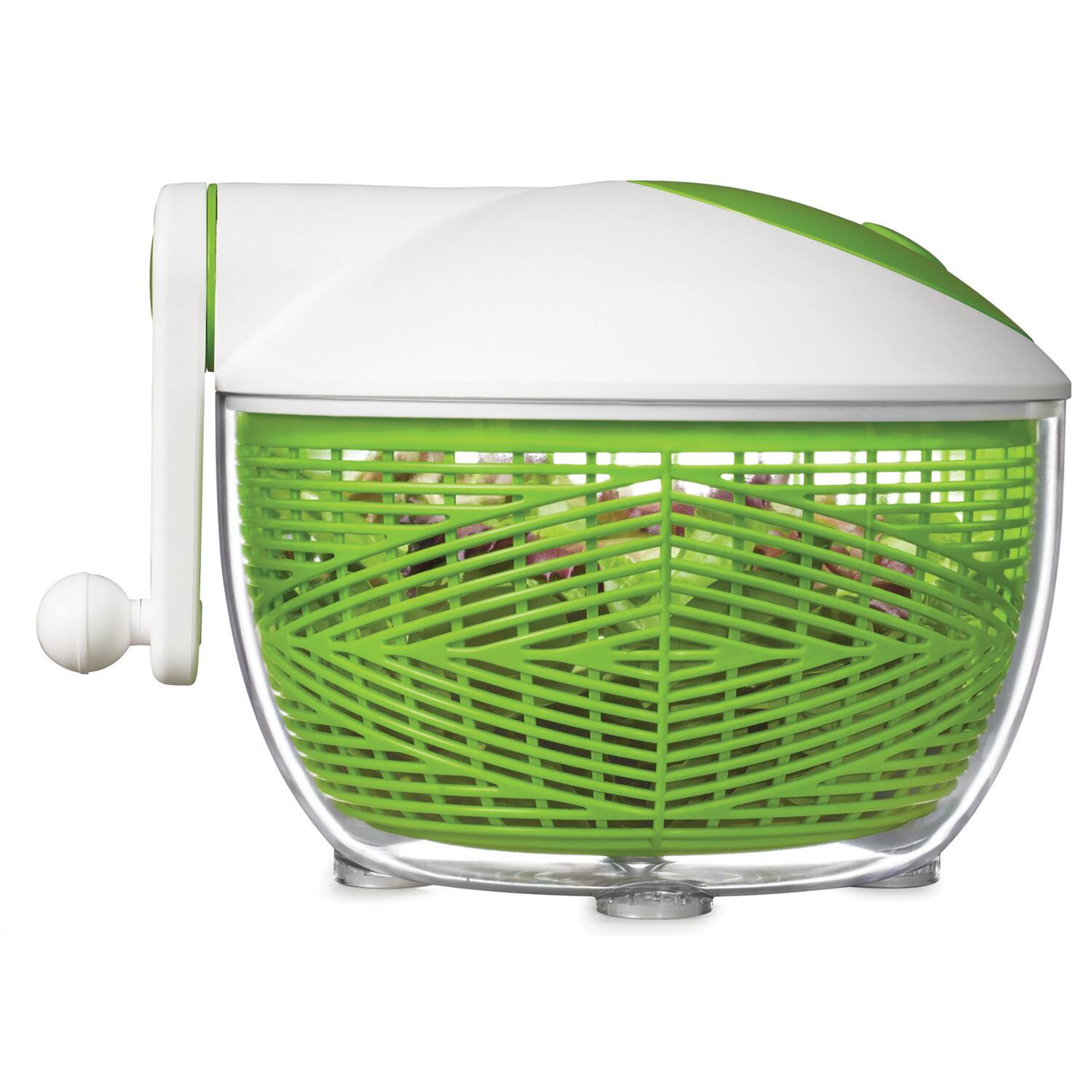 Left. Starfrit - Starfrit 093028-002-0000 5-qt. Salad Spinner, Green And White - green.