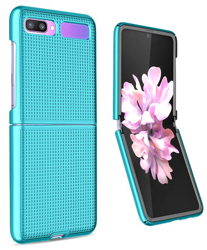 Alt View 6. Nakedcellphone - Hard Case for Samsung Galaxy Z Flip 5G Phone (2019/2020) - Teal.
