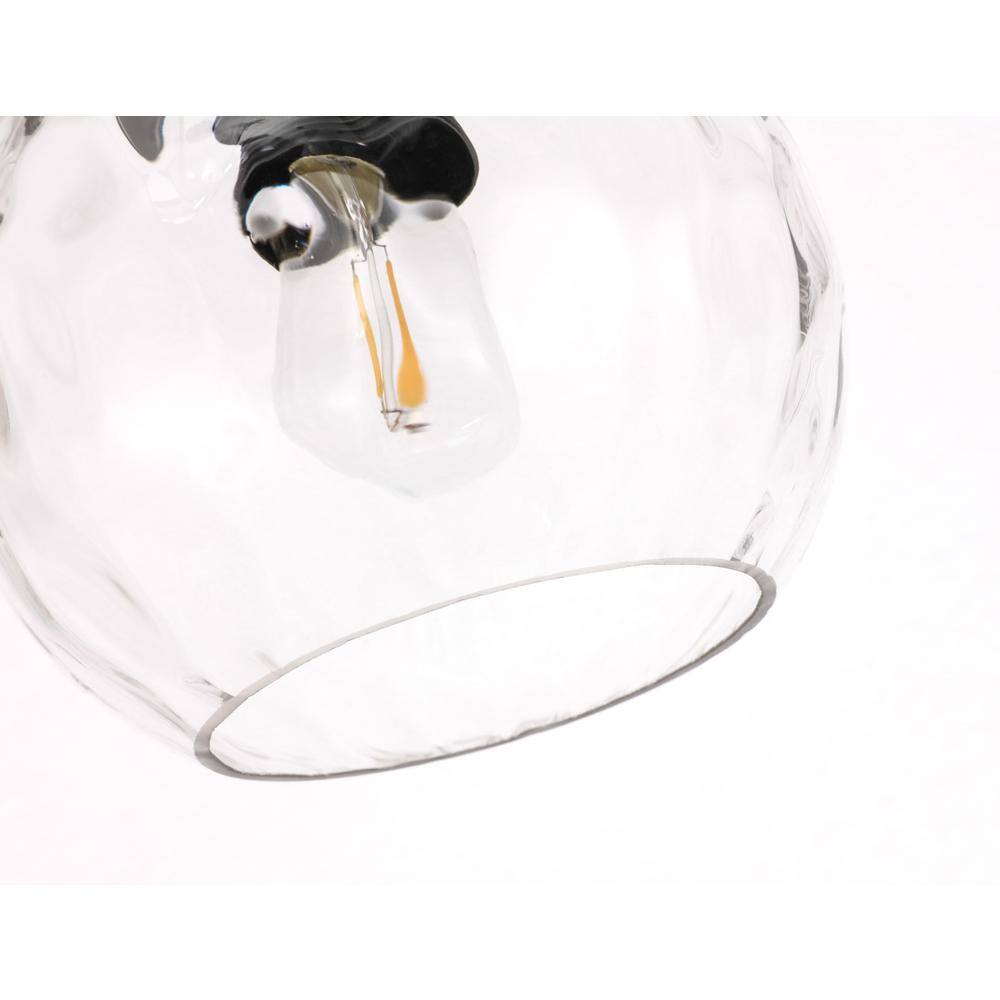 Alt View 1. Living District - Cashel 1 light Black and Clear glass pendant - Black And Clear Glass.