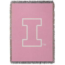 Chad & Jake - Illinois Fighting Illini Woven Blanket - Pink