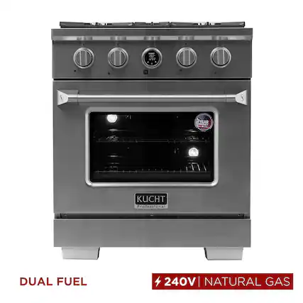 A 30" 1202 YEAR WARRANTY A KUCHT Professional DUAL FUEL 240V | NATURAL GAS
