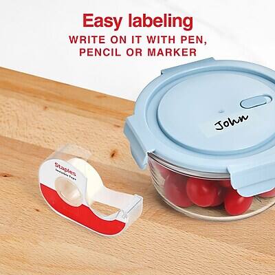 Easy labeling  
WRITE ON IT WITH PEN, PENCIL OR MARKER  

John