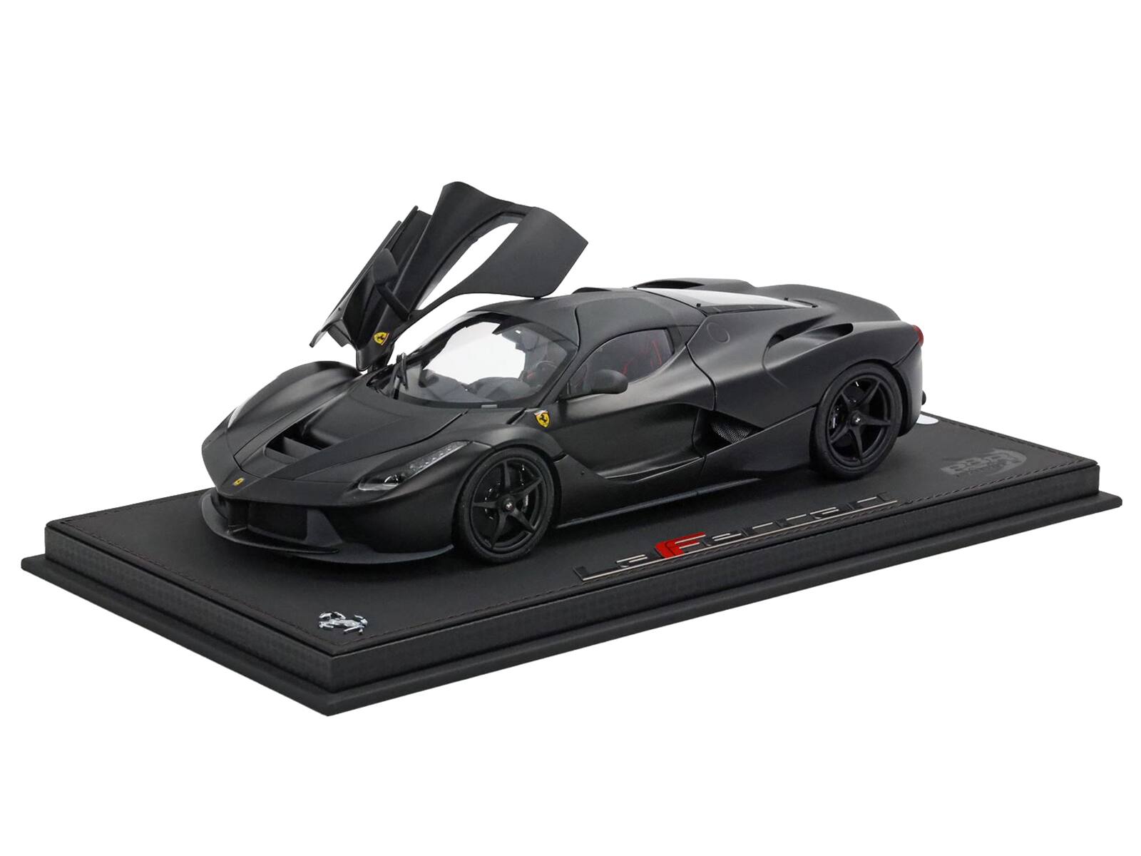 Alt View 6. BBR - Ferrari LaFerrari Matt Black With Display Case Limited Edition to 78 pieces Worldwide 1/18 Diecast Model Car by BBR.