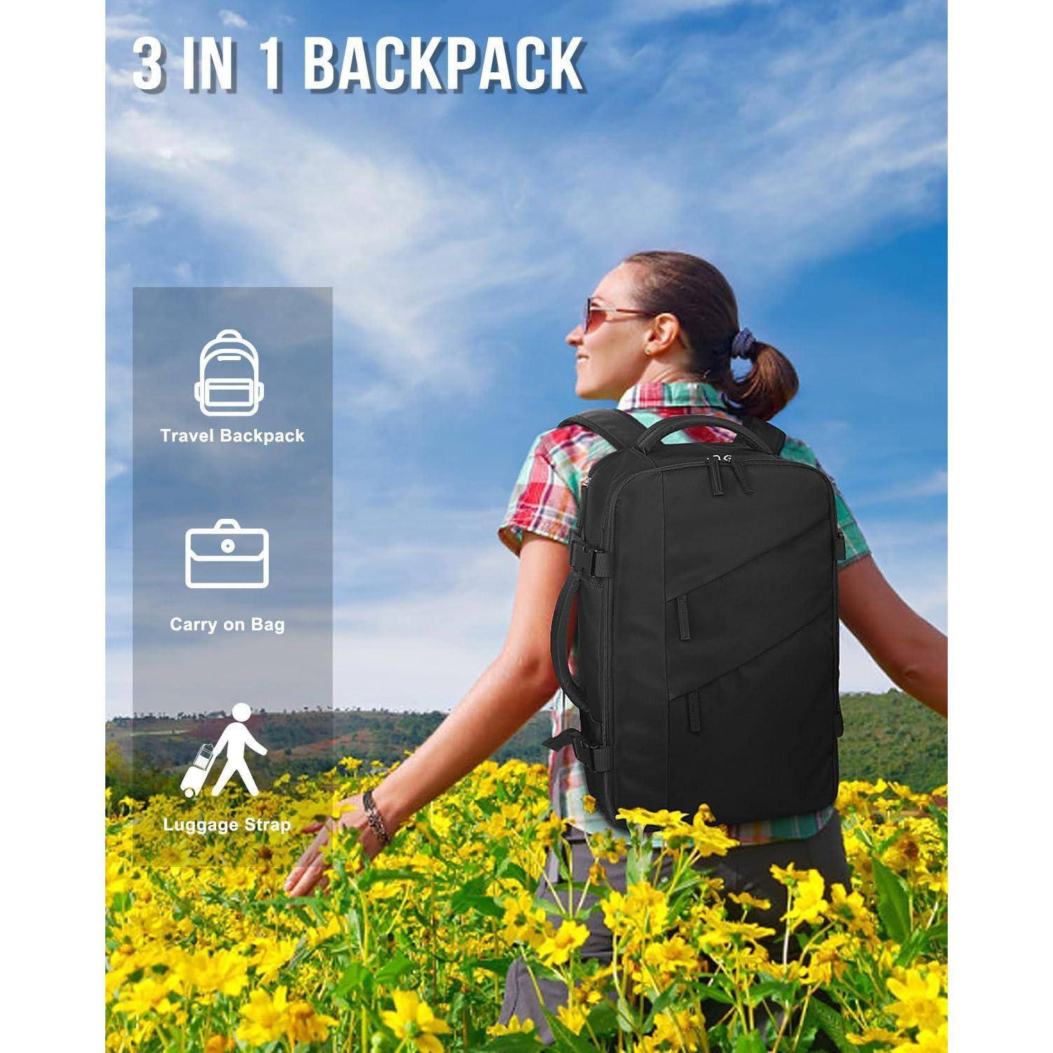 3 IN 1 BACKPACK

- Travel Backpack
- Carry on Bag
- Luggage Strap