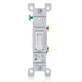 Leviton - 15 Amp 120 Volt Toggle Framed Single-Pole AC Quiet Switch, Residential Grade, Grounding, 10-Pack (1451-2WM) - White