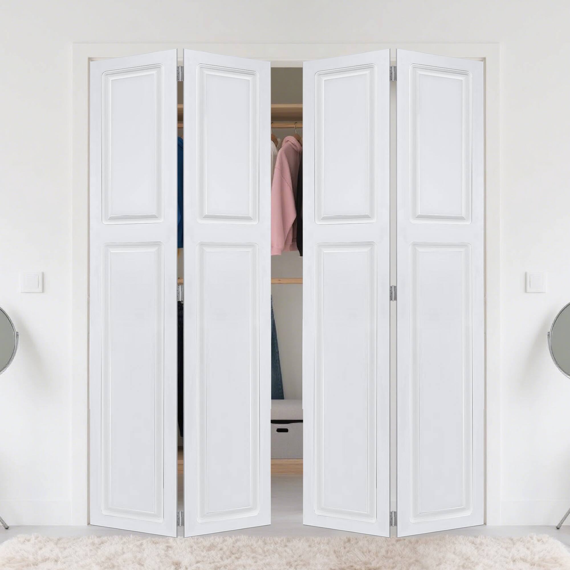 Alt View 2. Boyel Living - Milk White Interior Barn Door 24-in L x 0.75-in W x 80-in H with Matching Installation Hardware - Milk White.