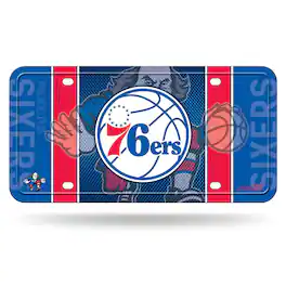 Rico Industries - Philadelphia 76ers NBA 12x6 Metal License Plate Auto Tag - Multi