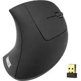 Anker - 2.4G Wireless Vertical Ergonomic Mouse - Optical - Wireless - USB - 1600 dpi - Scroll Wheel - 6 Button(s) - Wireless - Black