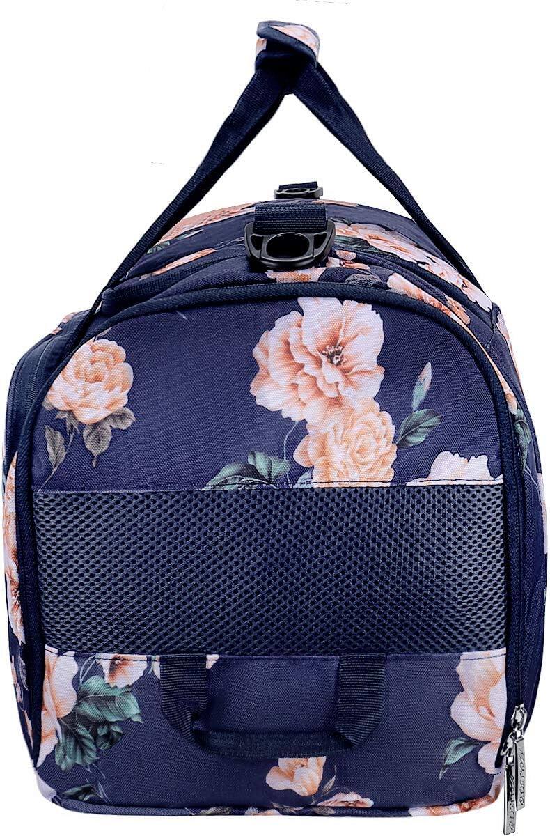Alt View 3. mosiso - Peony Sports Duffel Bag for Women & Men, Gym Bag with Shoe Compartment for Dance, Travel & Weekend Trips - Blue.