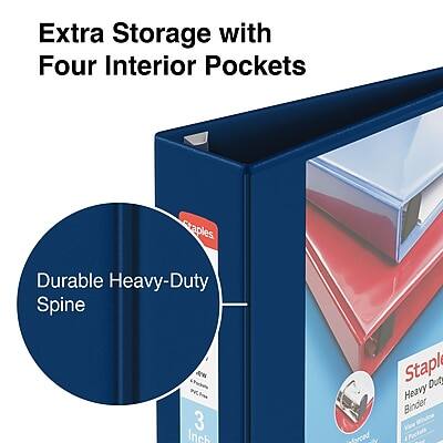 Extra Storage with Four Interior Pockets

Durable Heavy-Duty Spine

3 Inch

Staple Heavy-Duty Binder