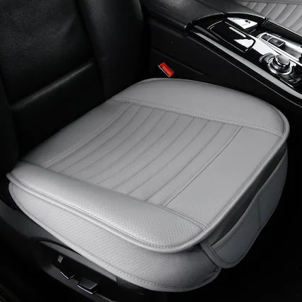 Front. VEGA AUTOMOTIVE - Edge Wrapping Comfortable Car Front Seat Cover Cushion Pad Mat Protector Anti slip Bottom For Auto With Pu - 1 Pack Black.