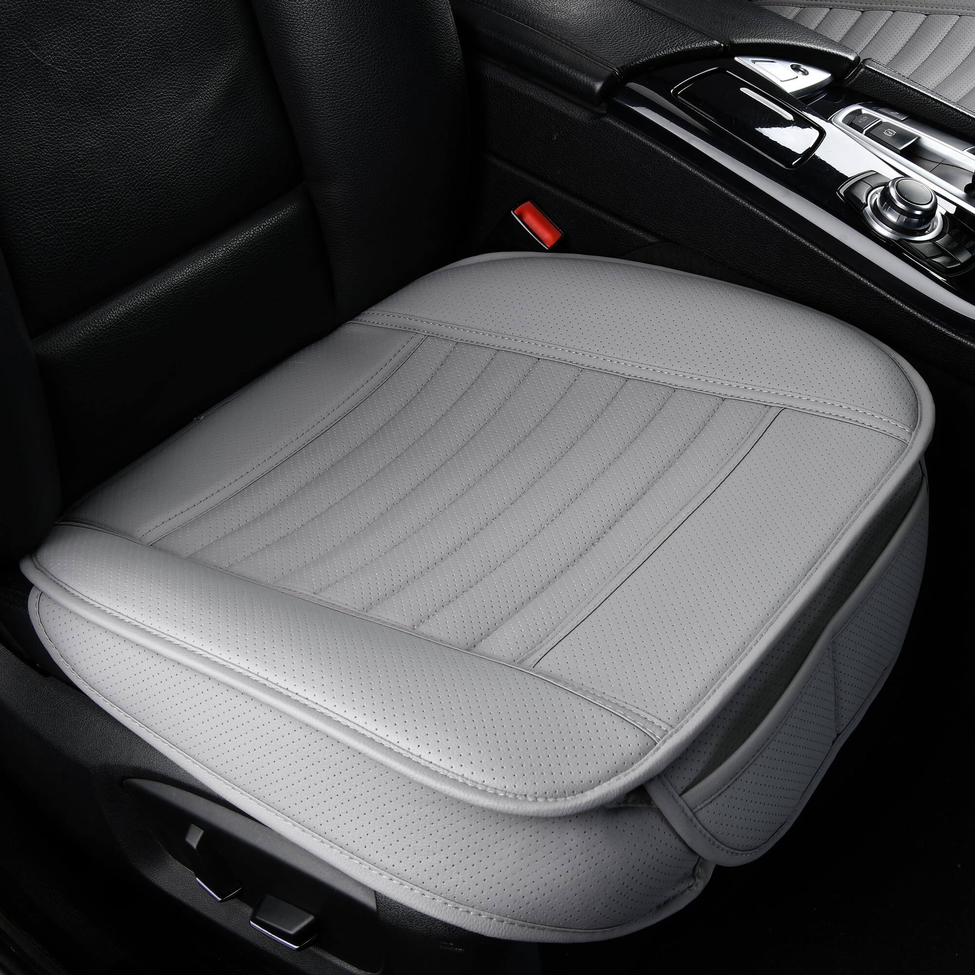 Front. VEGA AUTOMOTIVE - Edge Wrapping Comfortable Car Front Seat Cover Cushion Pad Mat Protector Anti slip Bottom For Auto With Pu - 1 Pack Black.