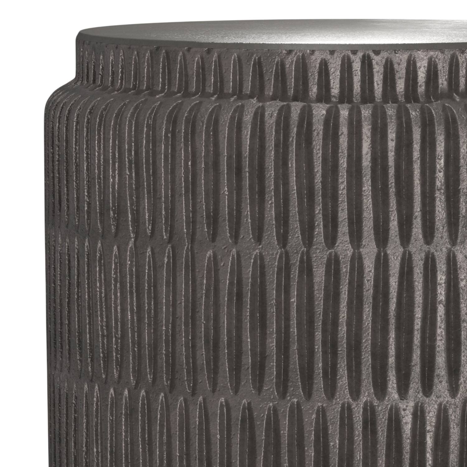 Alt View 2. Simpli Home - Juno Modern Industrial 15 inch Wide Cast Aluminum Side Table in Graphite, Fully Assembled - Graphite.