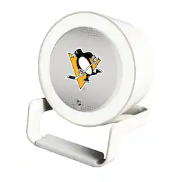 Keyscaper - Pittsburgh Penguins Linen Print Nightlight Charger & Bluetooth Speaker - White