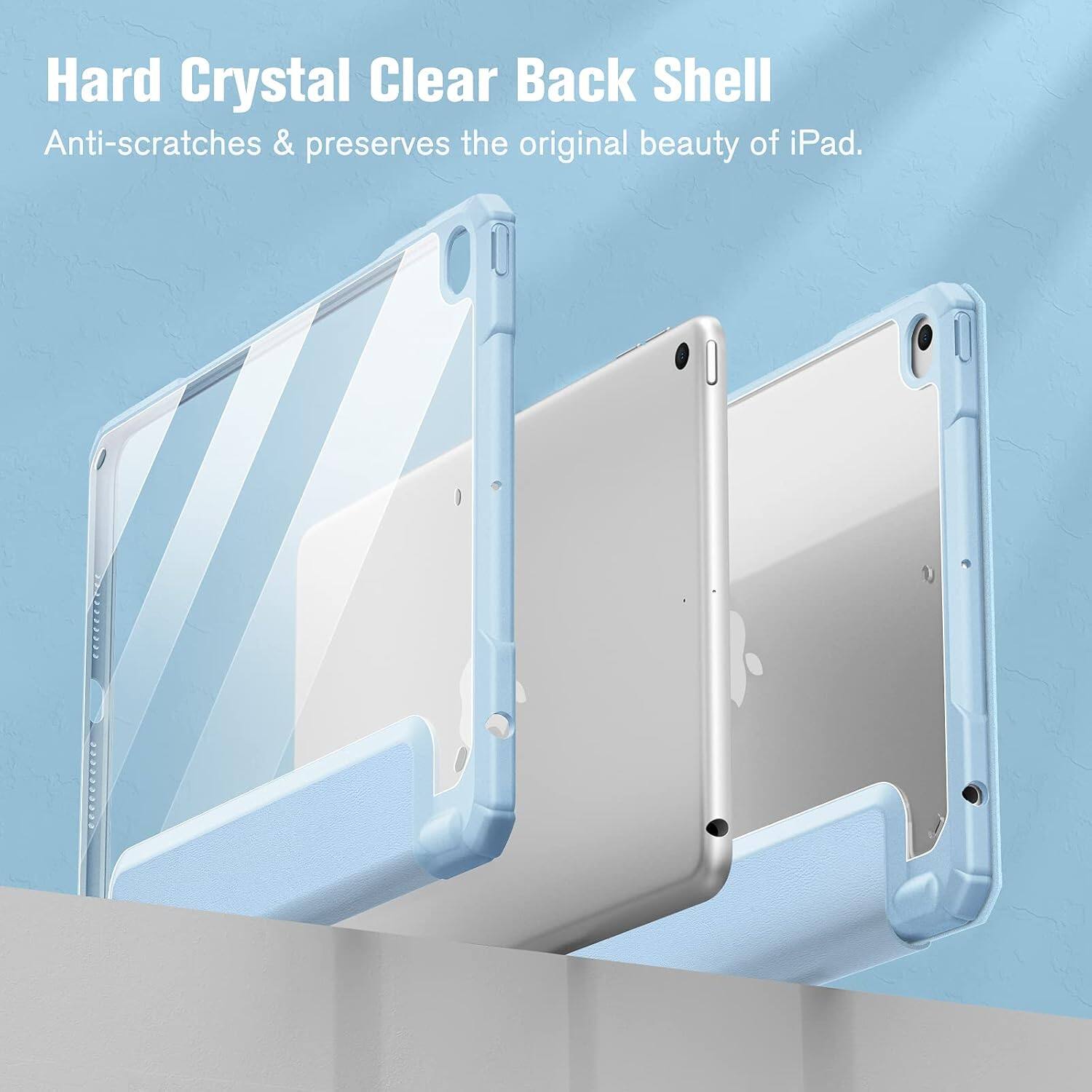 Hard Crystal Clear Back Shell  
Anti-scratches & preserves the original beauty of iPad.