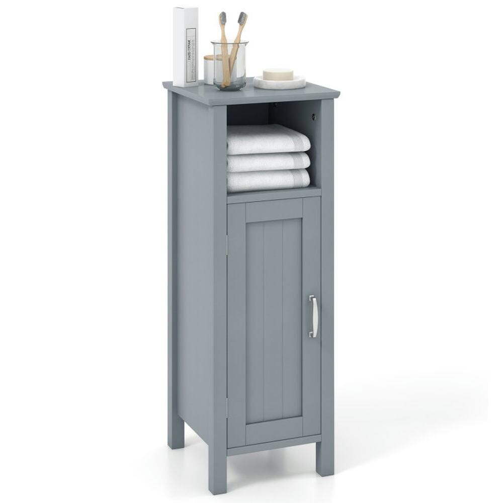 Alt View 2. Kadyn - Bathroom Storage Organizer with 2-Tier Cabinet-Gray, Bathroom Cabinets for Entryway Storage, Home Office Furniture - Gray.
