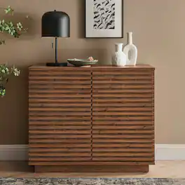 Render 2-Door Fluted Accent Cabinet by Modway - Walnut