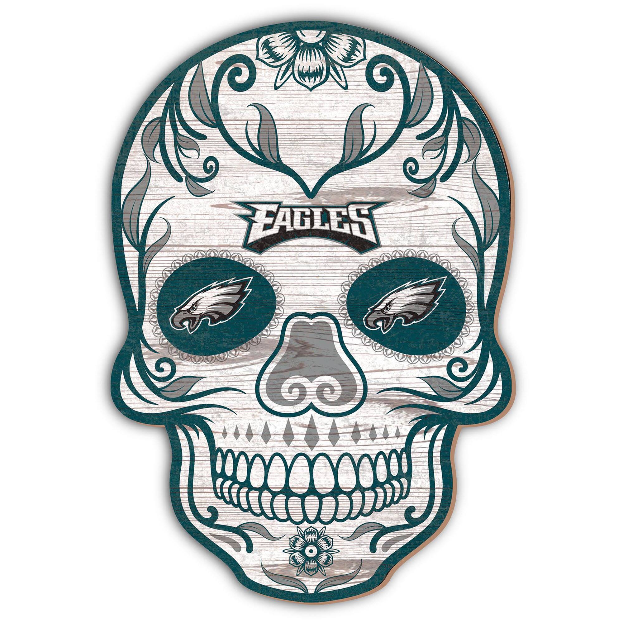 Philadelphia Eagles 12'' Sugar Skull Sign