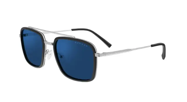 Front. GUNNAR - Barron Computer Glasses with Blue Light Reduction, Sun Lenses - Silver.