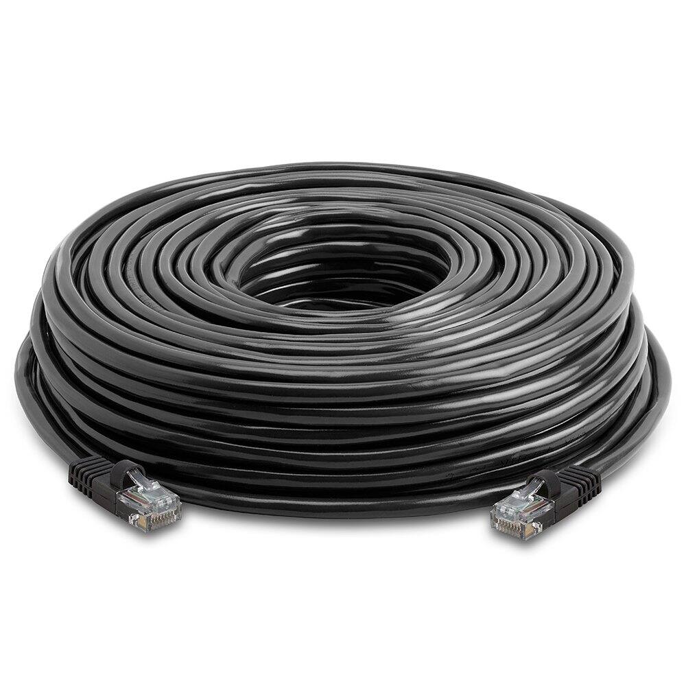 Angle. Cmple.com - Cmple - Cat5e Ethernet Cable 150 ft, 350 MHz UTP Cat 5e Ethernet Patch Cable, 1Gbps Network Lan Cables, RJ45 - Black - Black.
